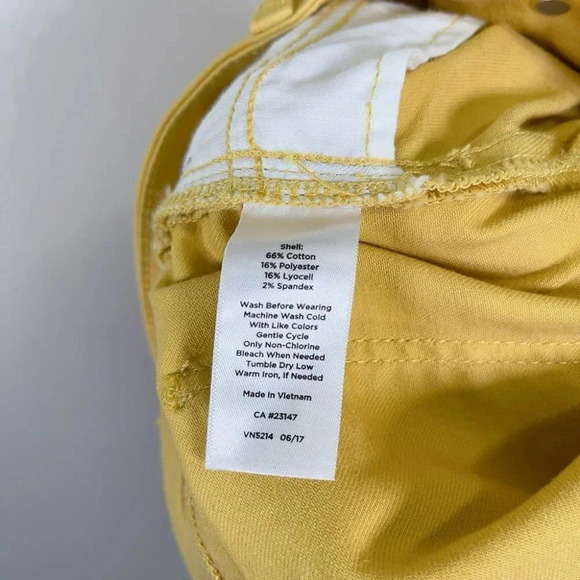 Talbots  Womens Size 10P Flawless Five Pocket Slim Ankle Mustard Jeans - Picture 10 of 14